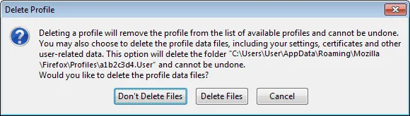 Confirm remove profile