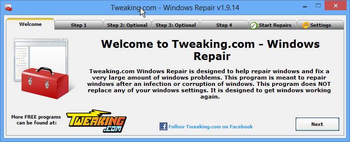 Tweaking.com - Windows Repair 1.9.14