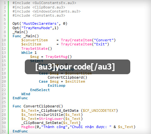 autoit script syntax highlighter demo