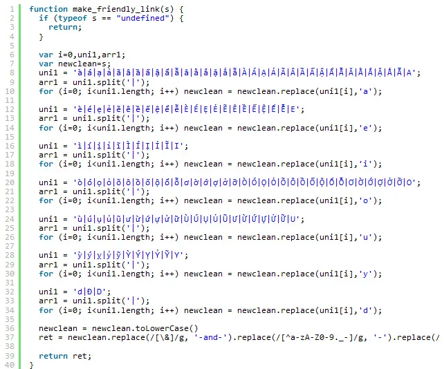URL tiếng Việt không dấu (friendly link unicode) bằng javascript
