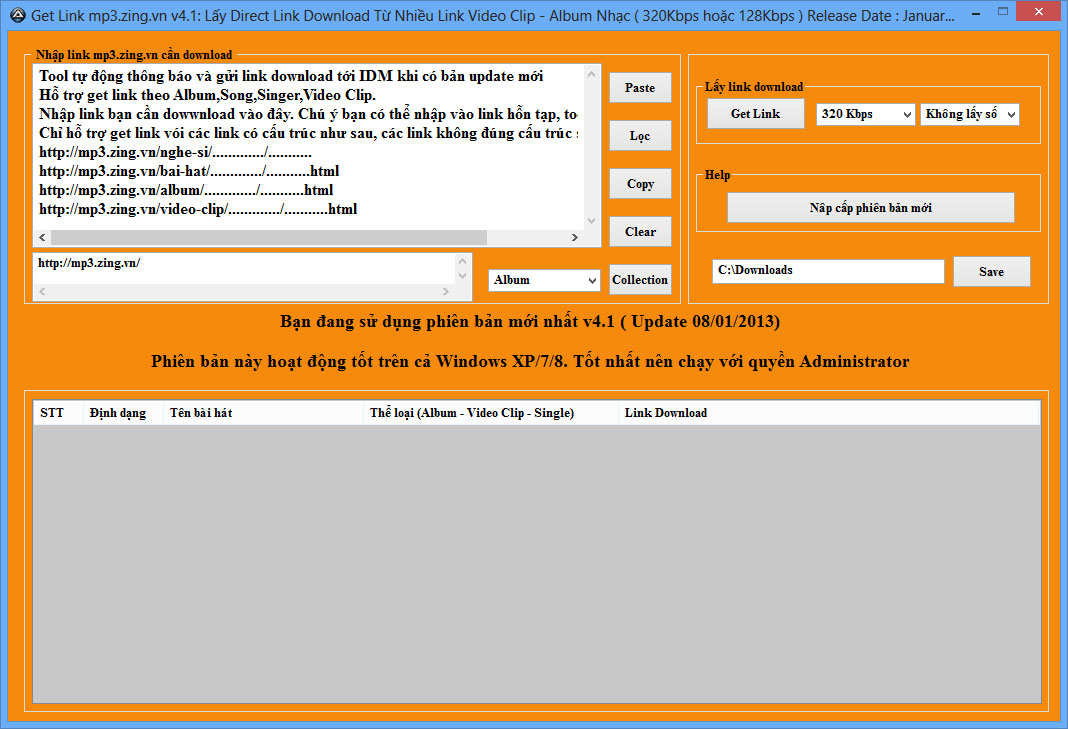 Code tool Get Link mp3.zing.vn hàng loạt bằng AutoIT